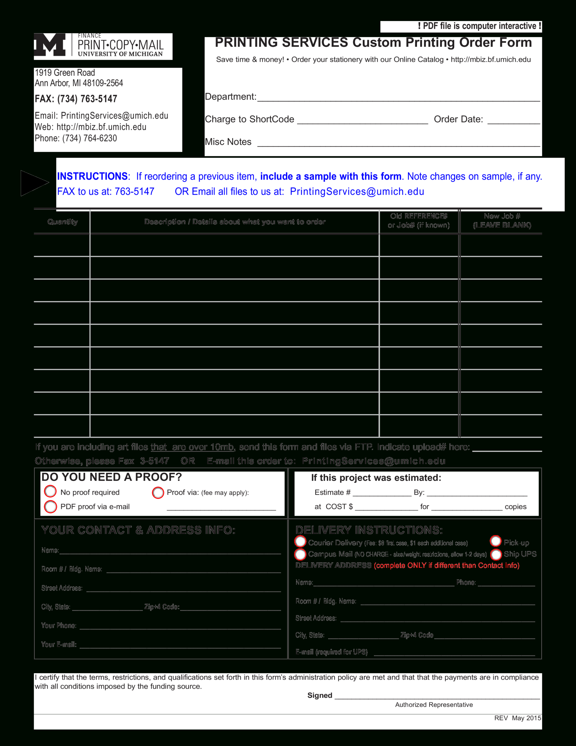 免费Custom Printing Blank Order Form | 样本文件在 Intended For Blank Money Order Template