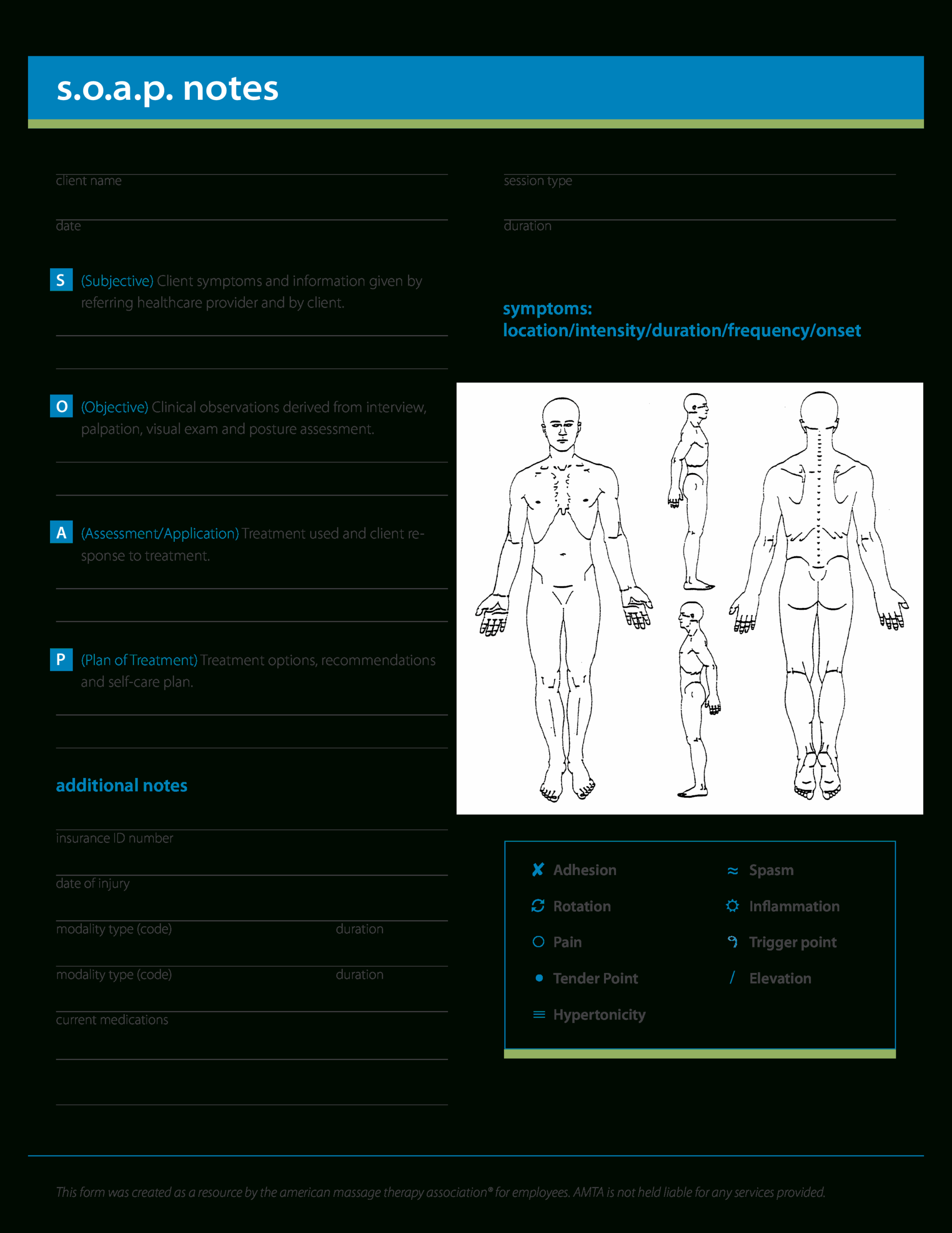 免费Massage Soap Note | 样本文件在Allbusinesstemplates Inside Soap Note Template Word