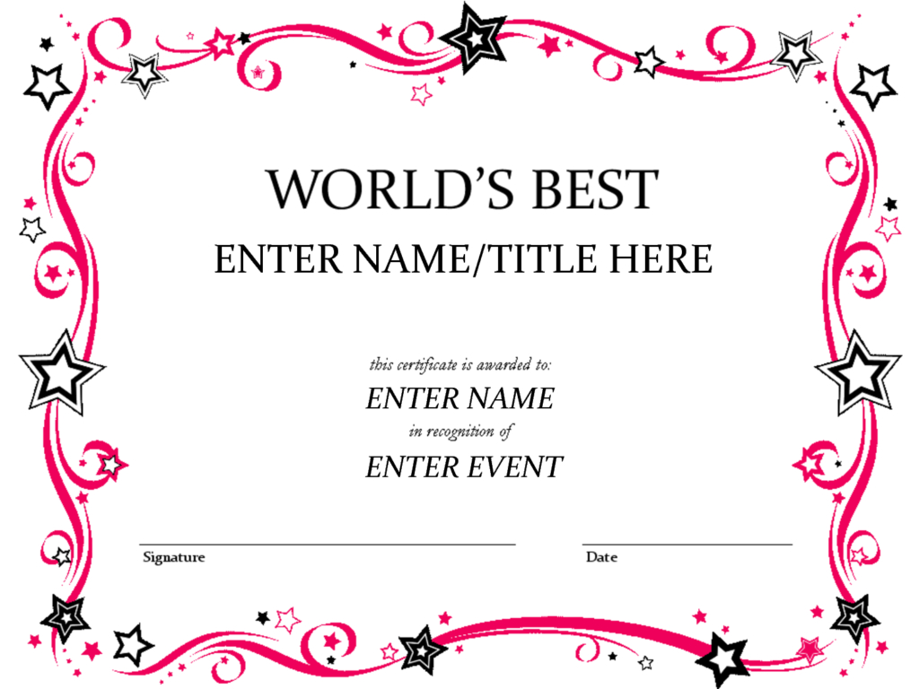 Easy To Use Award Certificate Template Word : V M D Pertaining To Blank Award Certificate Templates Word