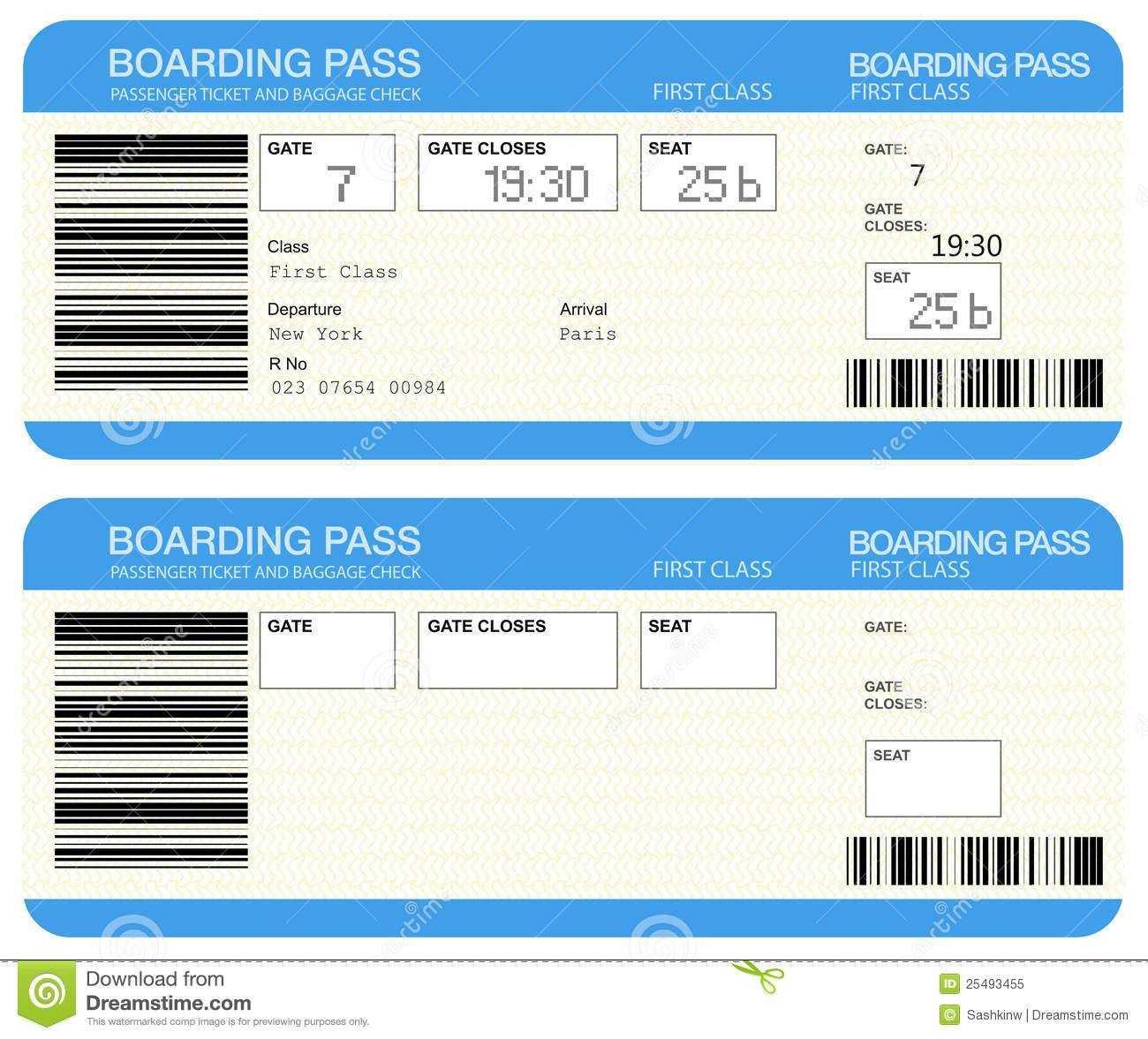Editable Airplane Ticket Clipart Pertaining To Plane Ticket Template Word