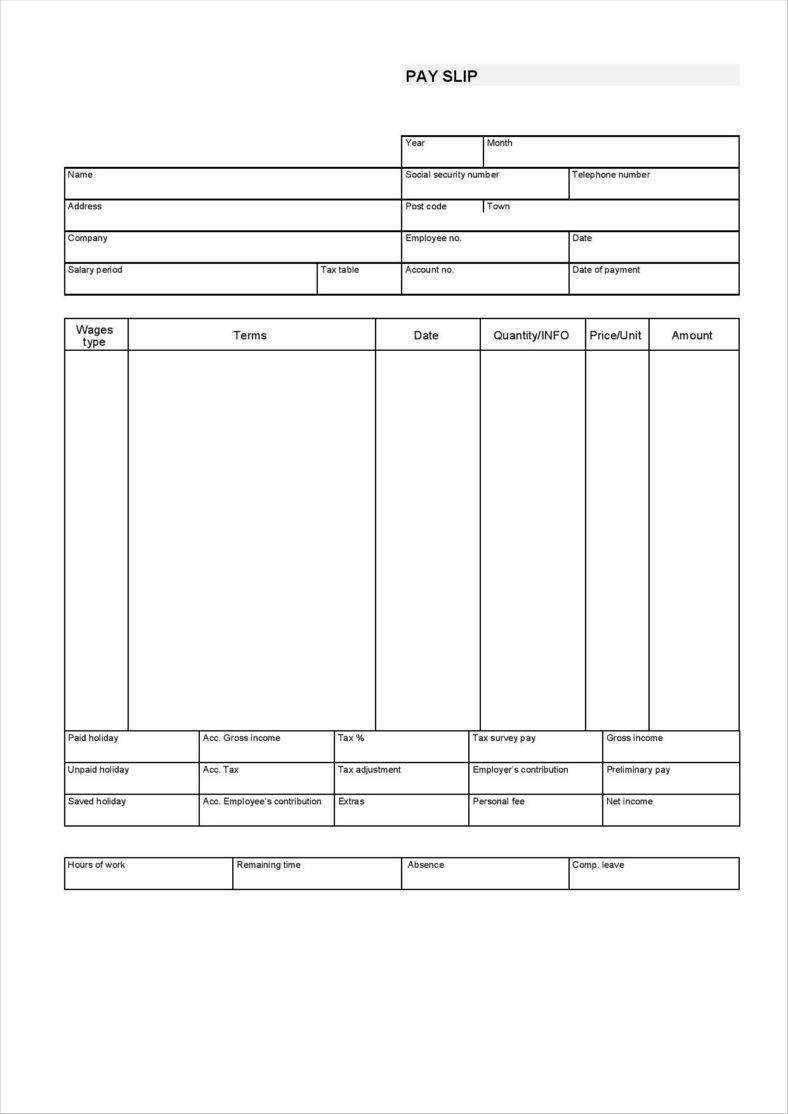 Editable Pay Stub Template - Calep.midnightpig.co With Regard To Blank Pay Stubs Template