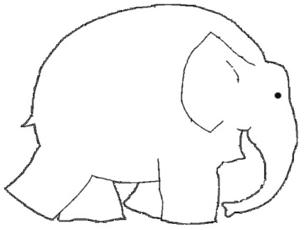 Elmer The Elephant Coloring Pages Throughout Blank Elephant Template