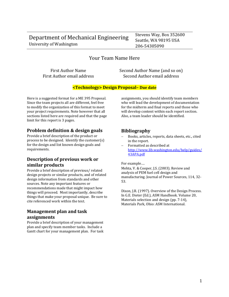 Engineering Design Project Report Template – Yeppe Regarding How To Write A Work Report Template