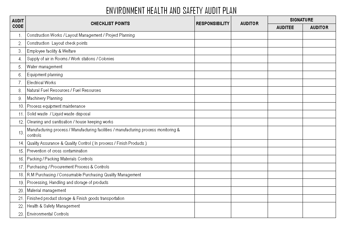 Environment Health And Safety Audit Plan – Intended For Annual Health And Safety Report Template