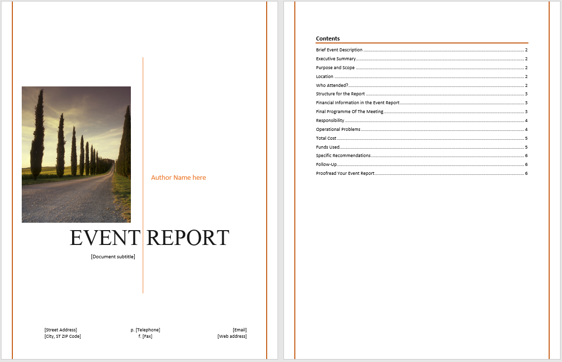 Event Report Template - Microsoft Word Templates Pertaining To Word Document Report Templates