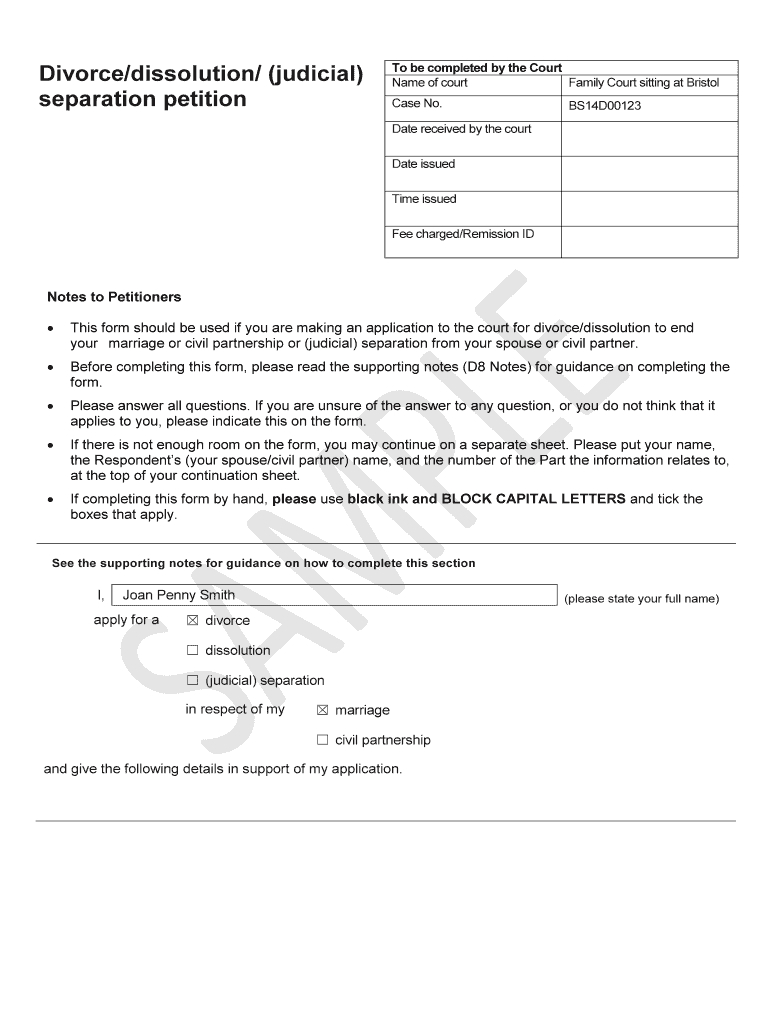 Example Of Completed D8 Form – Fill Online, Printable In Blank Petition Template