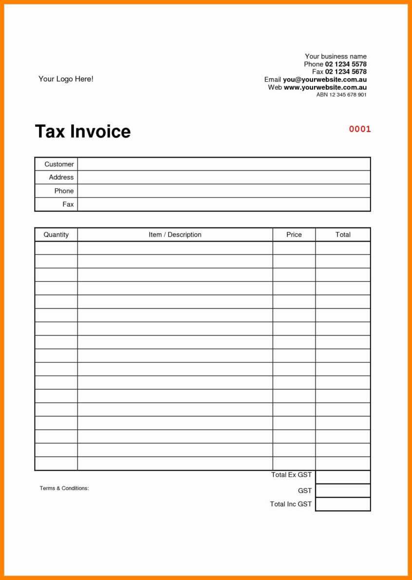Excel Spreadsheet Invoice Template Free Simple Word Blank In Free Printable Invoice Template Microsoft Word