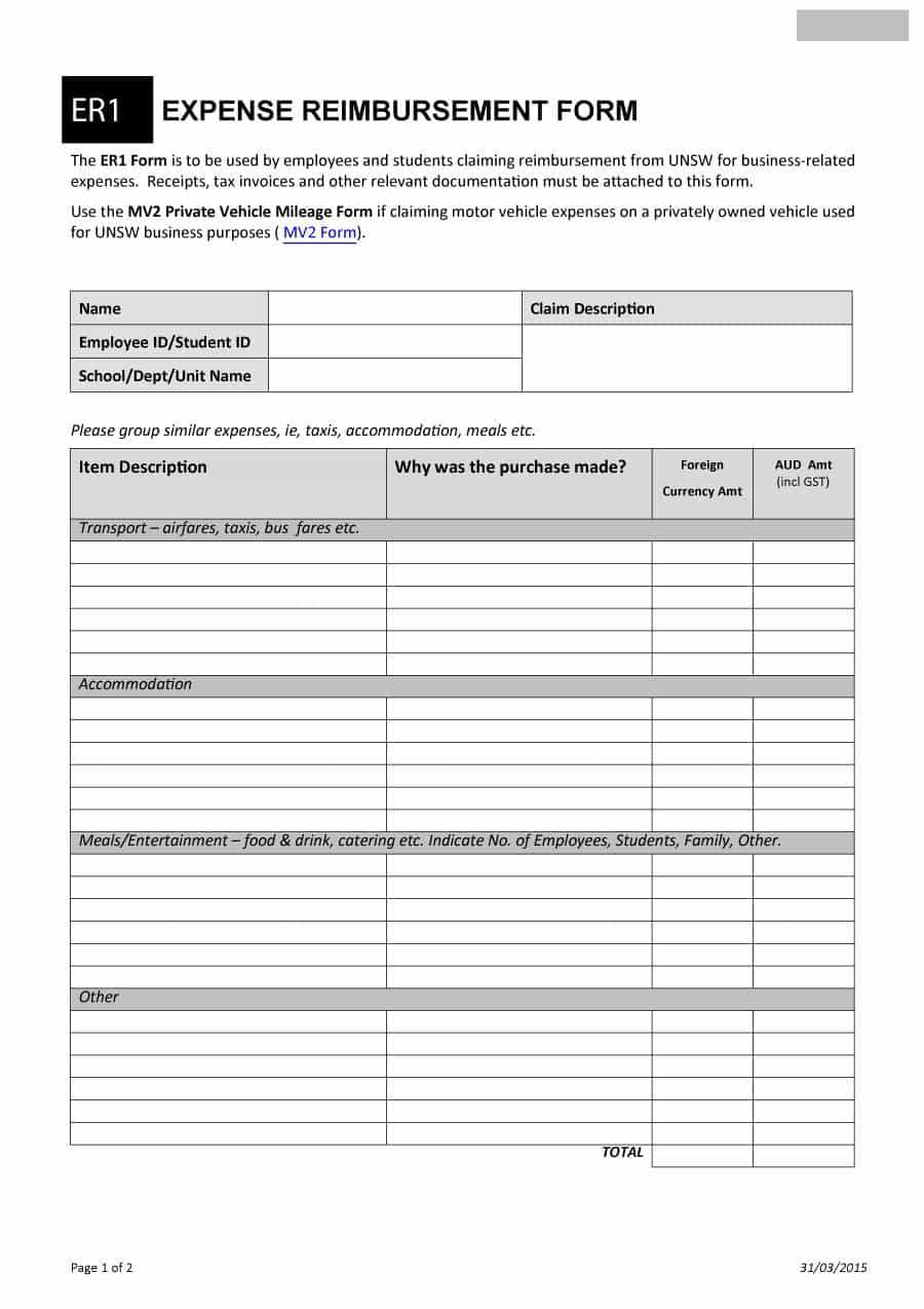 Expense Reimbursement Form Doc – Calep.midnightpig.co Intended For Reimbursement Form Template Word