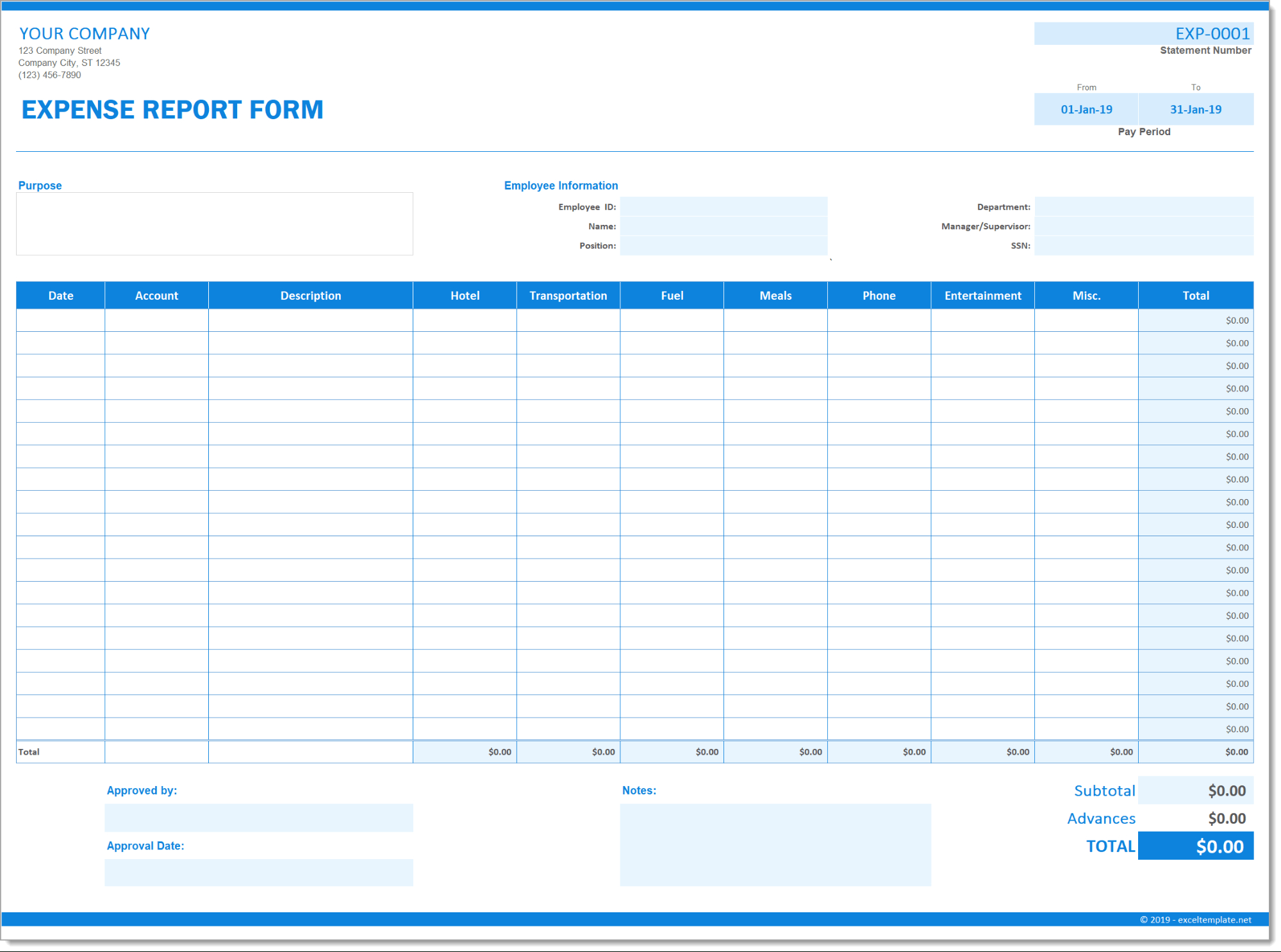 Expense Report Form In Gas Mileage Expense Report Template