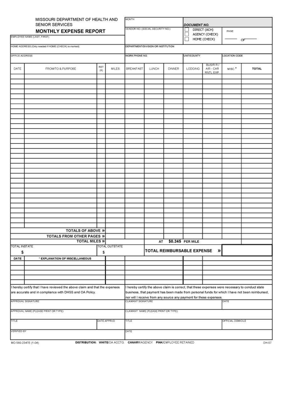 Expense Report Template Expenses Spreadsheet Templates To For Monthly Expense Report Template Excel