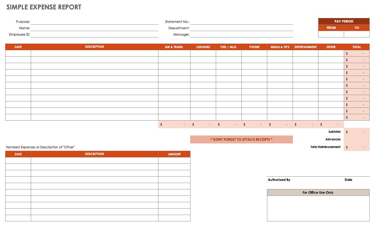 Expense Report Template Free - Dalep.midnightpig.co Regarding Expense Report Template Xls
