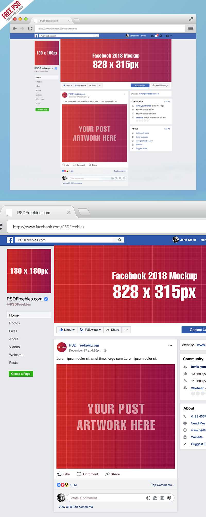 Facebook Page Mockup 2018 Template Psd On Behance Throughout Facebook Banner Template Psd