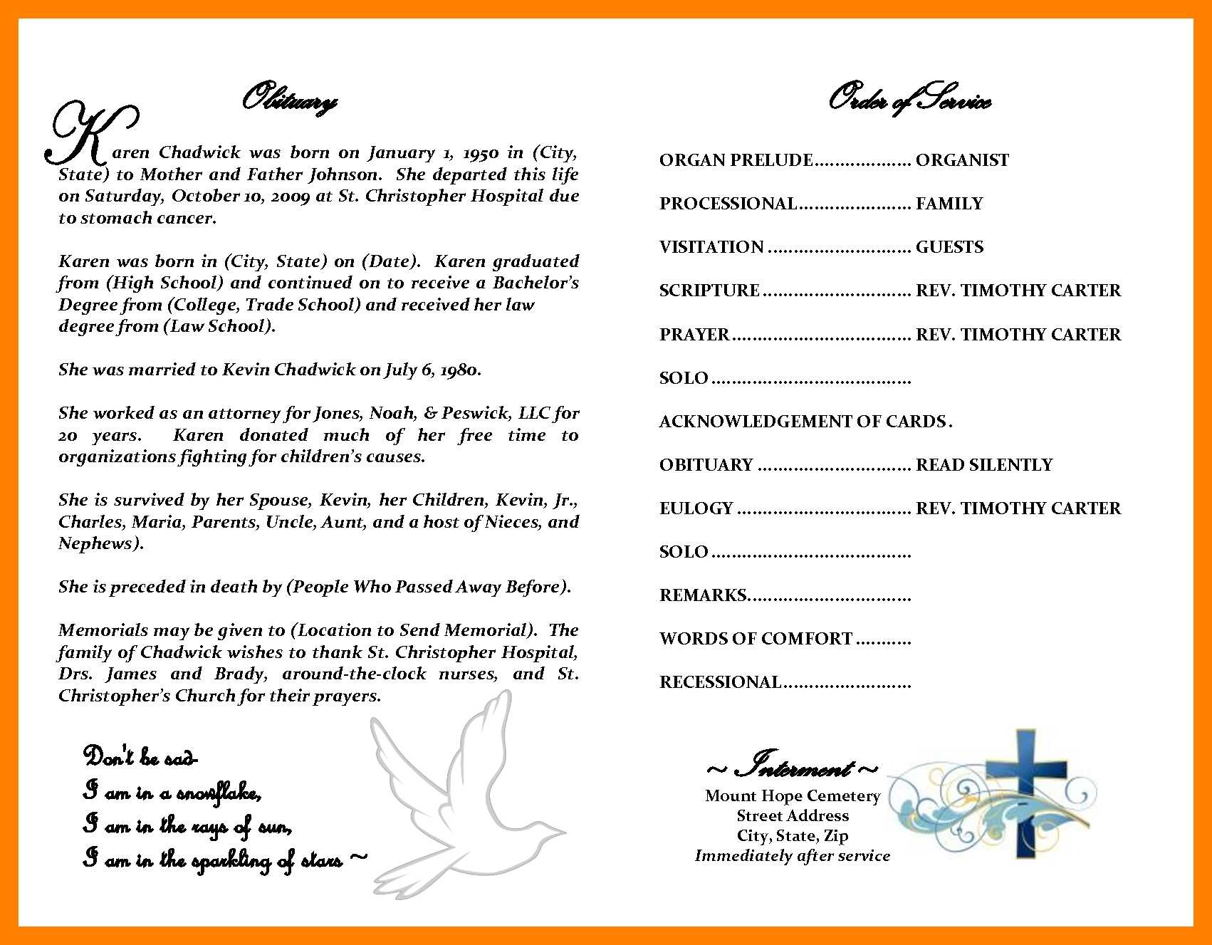 Fake Obituary Template – Dalep.midnightpig.co Within Fill In The Blank Obituary Template
