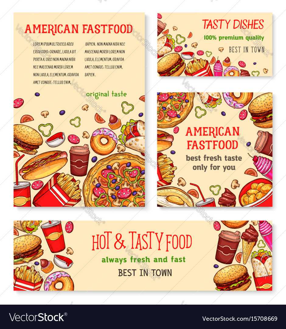 Fast Food Banner And Poster Template Set Design Intended For Food Banner Template
