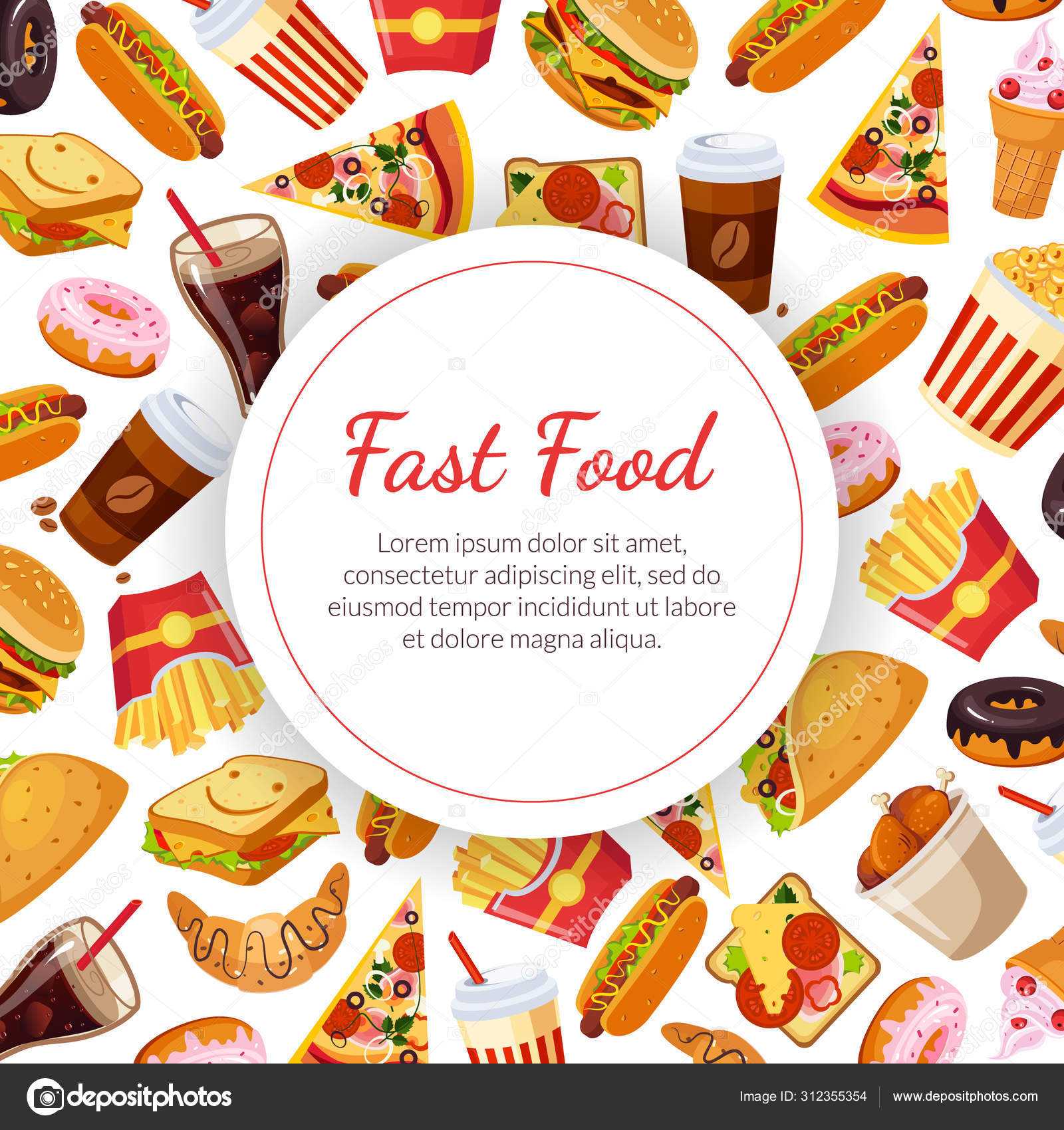 Fast Food Banner Template, Restaurant, Cafe Design Element With Regard To Food Banner Template