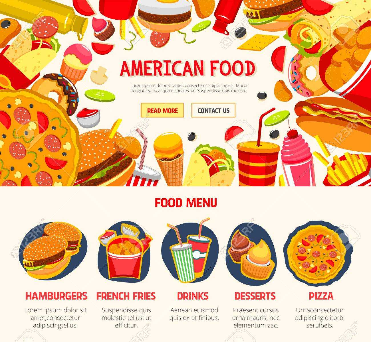 Fast Food Restaurant Menu Banner Template Within Food Banner Template