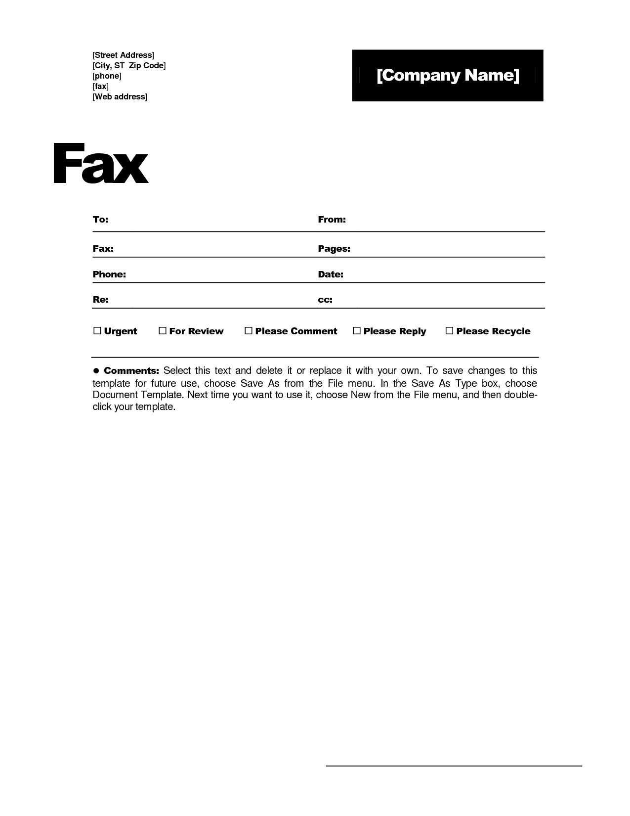 Fax Template In Word 2010 - Calep.midnightpig.co Intended For Fax Template Word 2010
