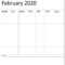 February 2020 Blank Calendar Free Printable – Latest With Regard To Blank Calender Template