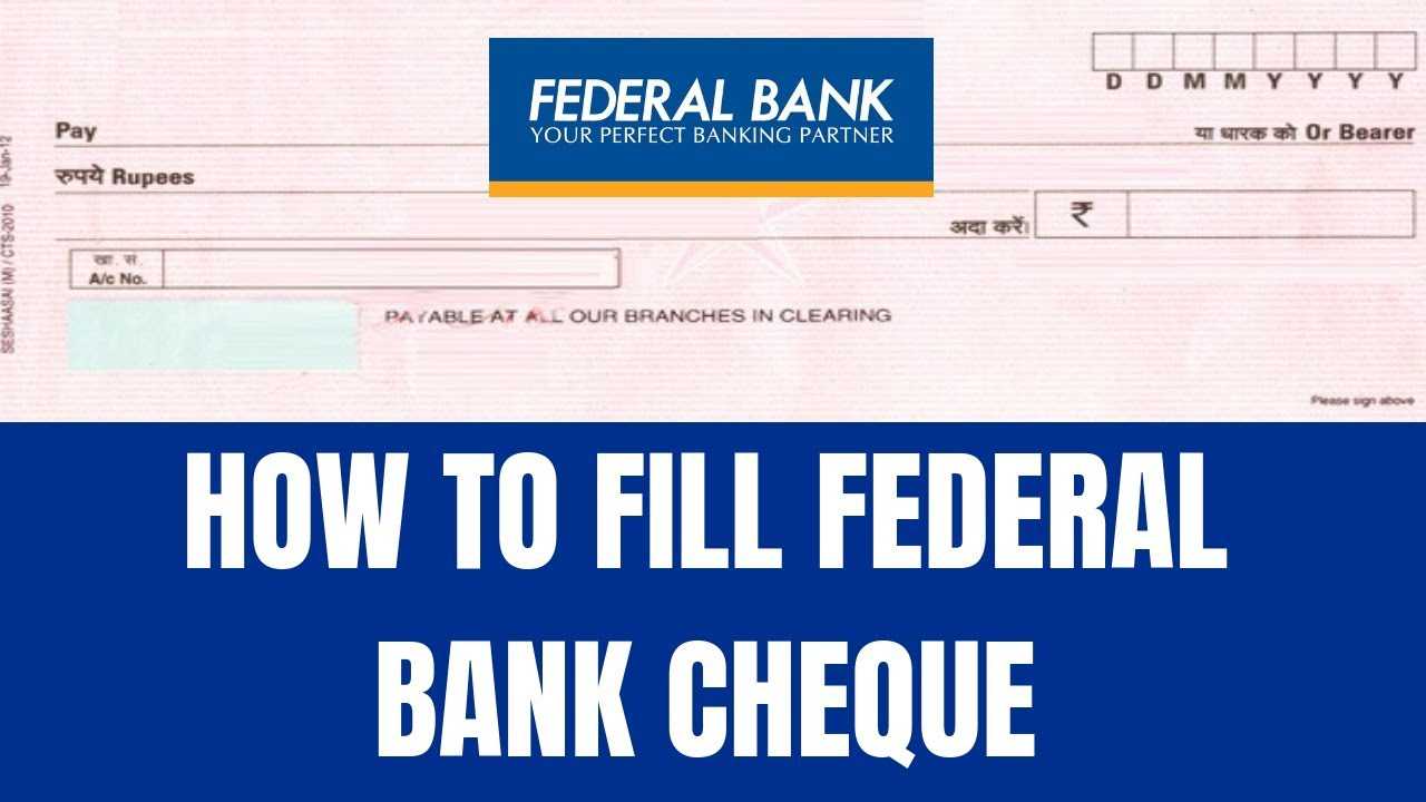 Federal Bank Blank Cheque In Fun Blank Cheque Template