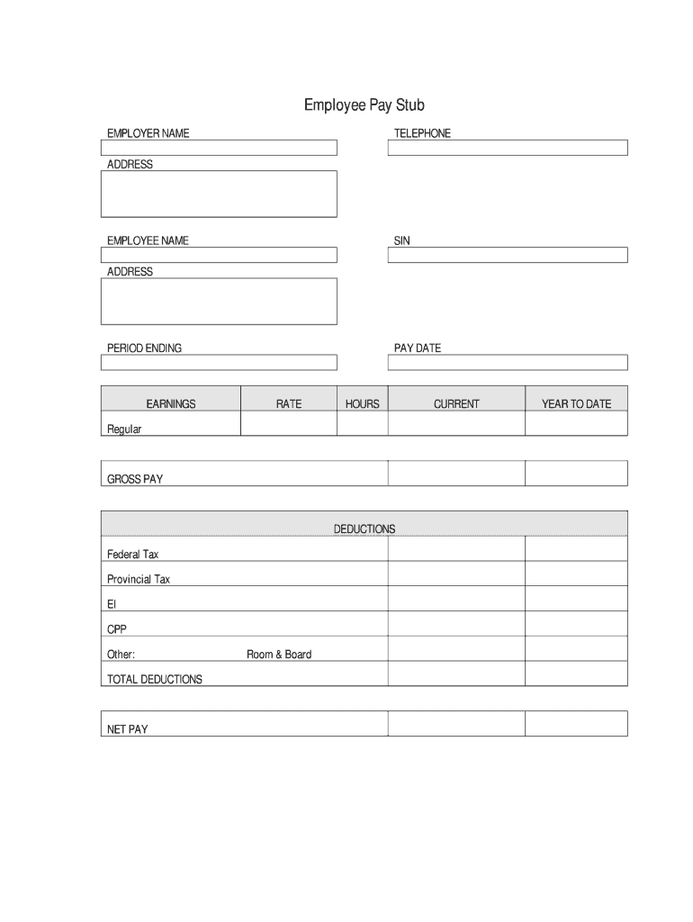 Fillable Pay Stub Pdf – Fill Online, Printable, Fillable With Blank Pay Stubs Template