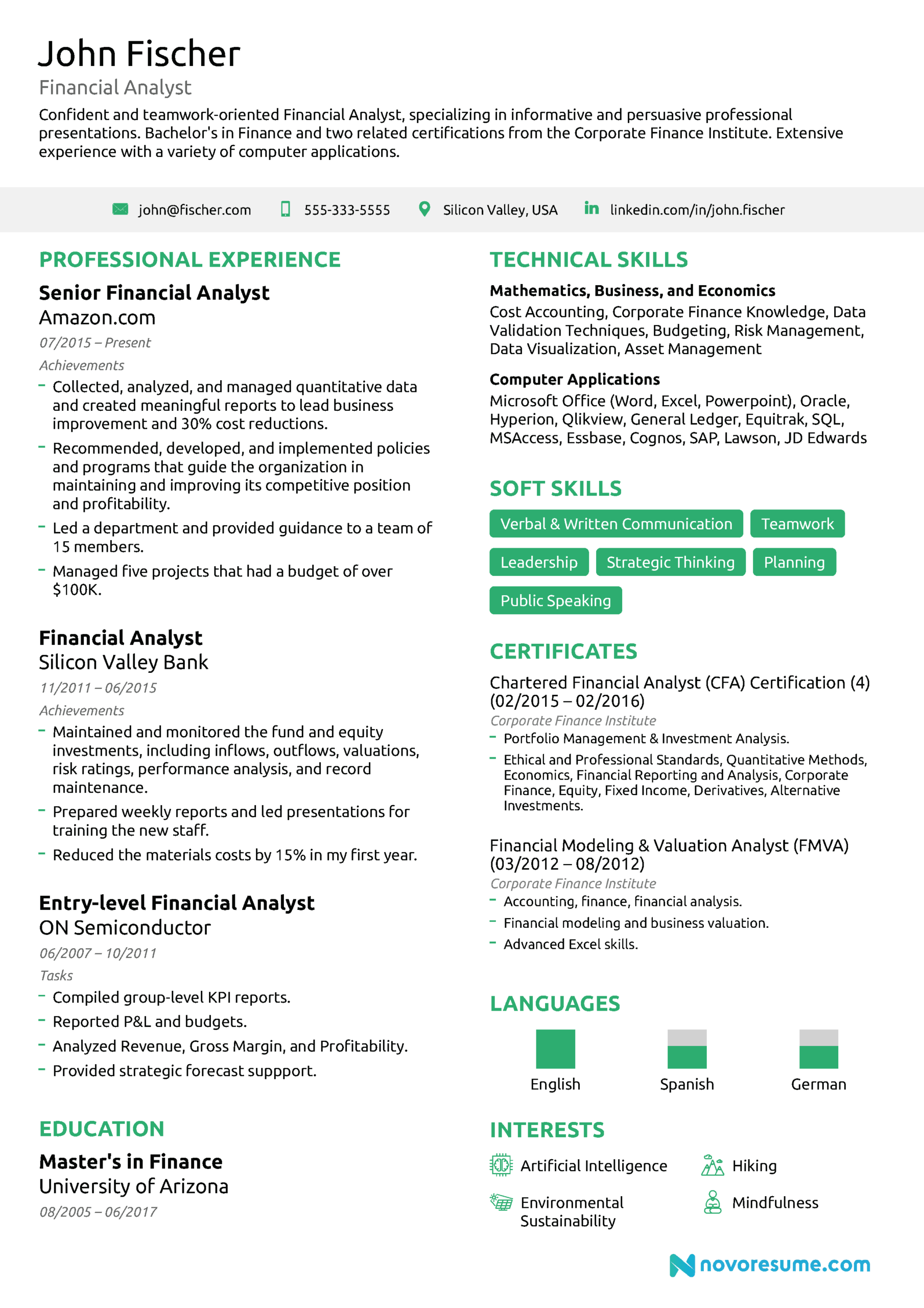 Financial Analyst Resume [The Ultimate 2020 Guide] Pertaining To Stock Analyst Report Template