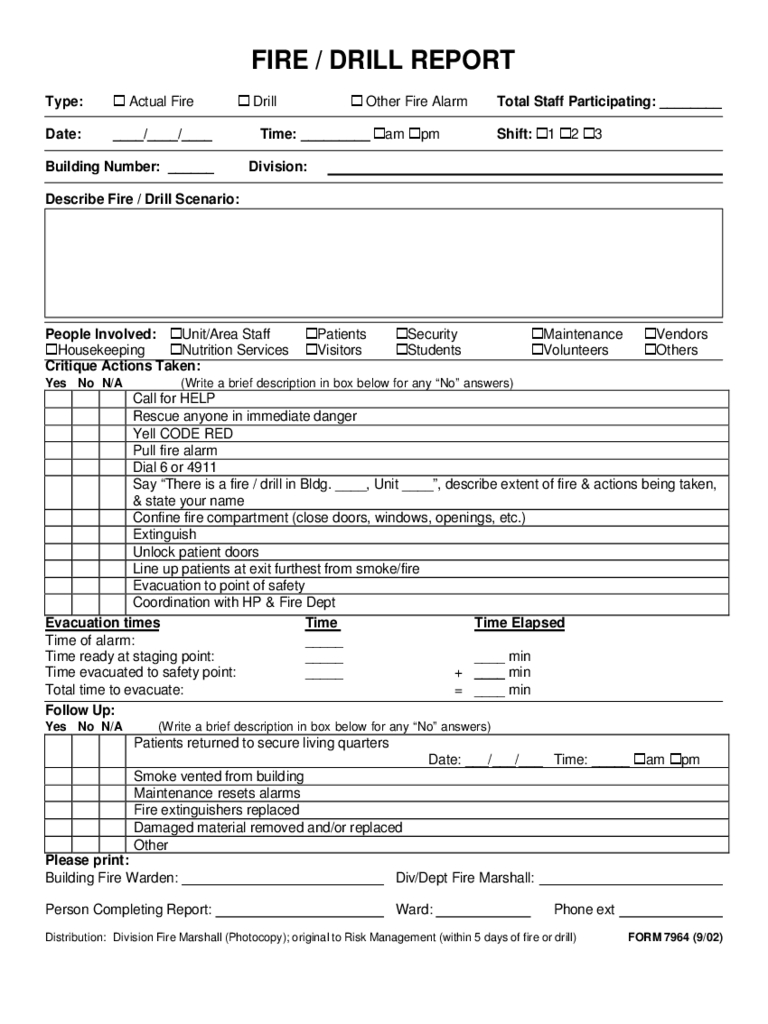 Fire Drill Report Form – 2 Free Templates In Pdf, Word Throughout Fire Evacuation Drill Report Template