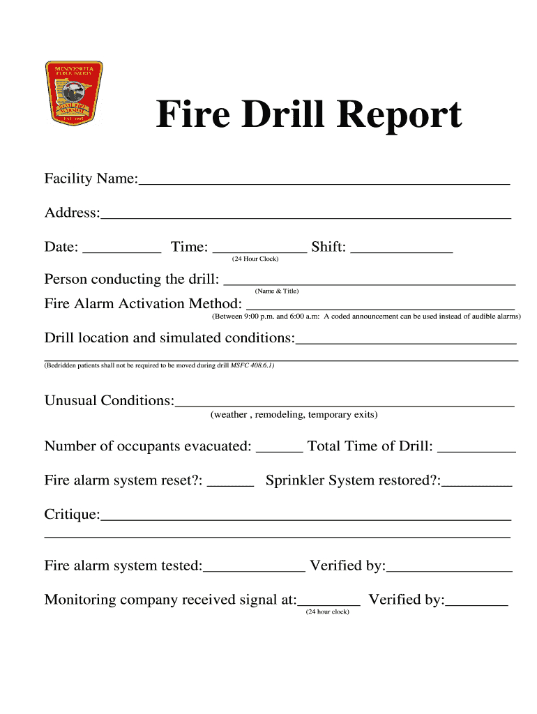 Fire Drill Report Template Uk – Fill Online, Printable Inside Emergency Drill Report Template