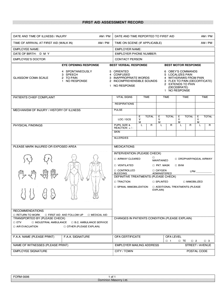 First Aid Incident Report Form Template – Best Sample Template In Blanks Usa Templates