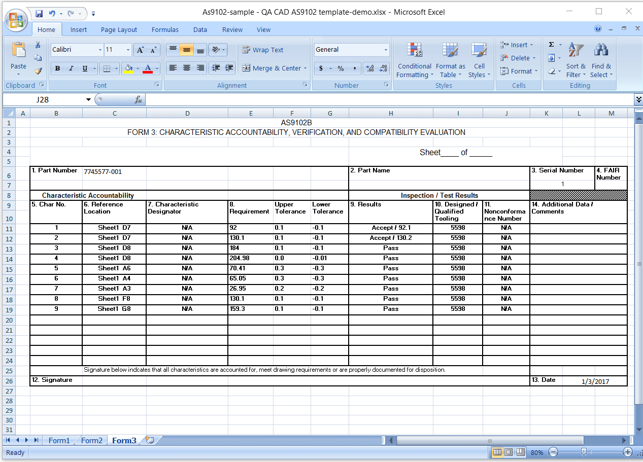 First Article Inspection Report Form (Download Free Sample For Part Inspection Report Template