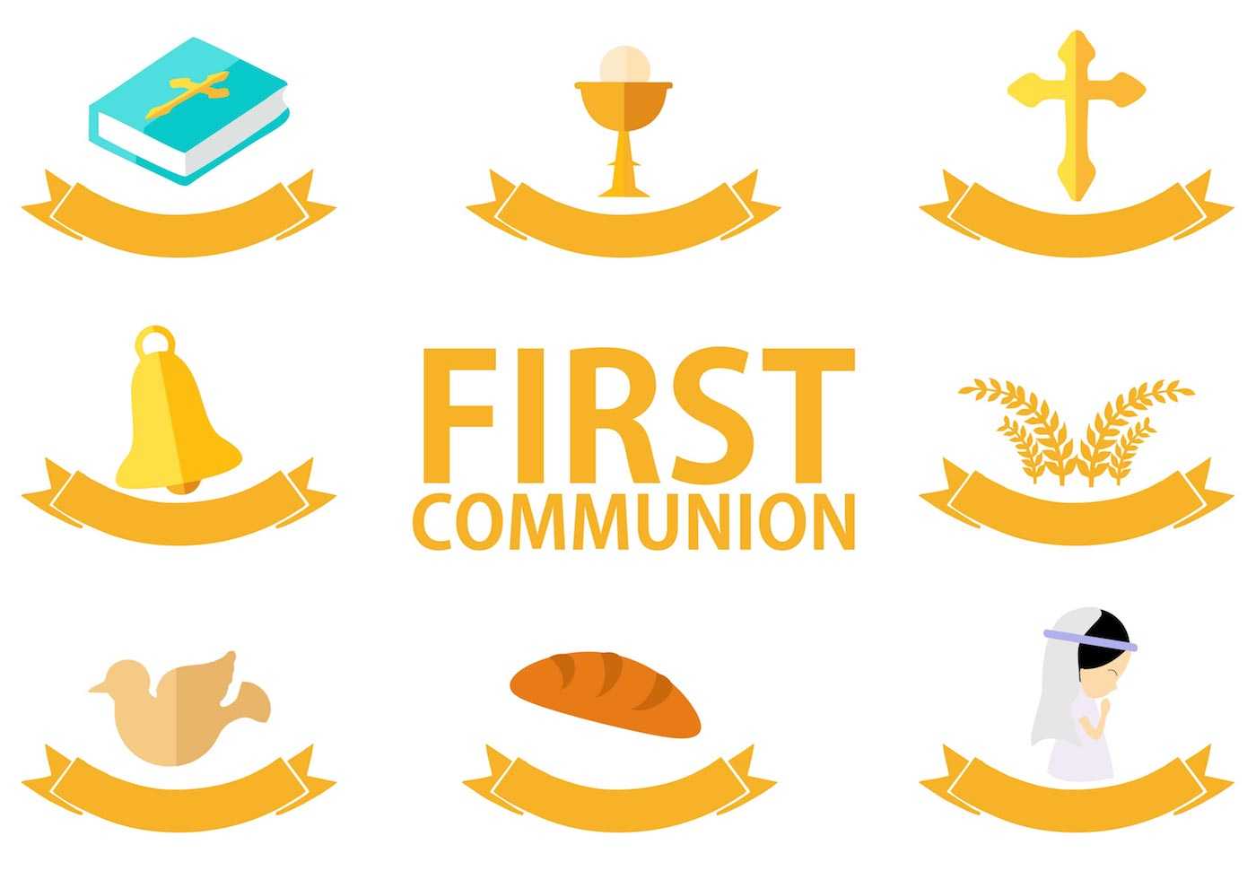 First Communion Template Free Vector Art – (25 Free Downloads) In Free Printable First Communion Banner Templates