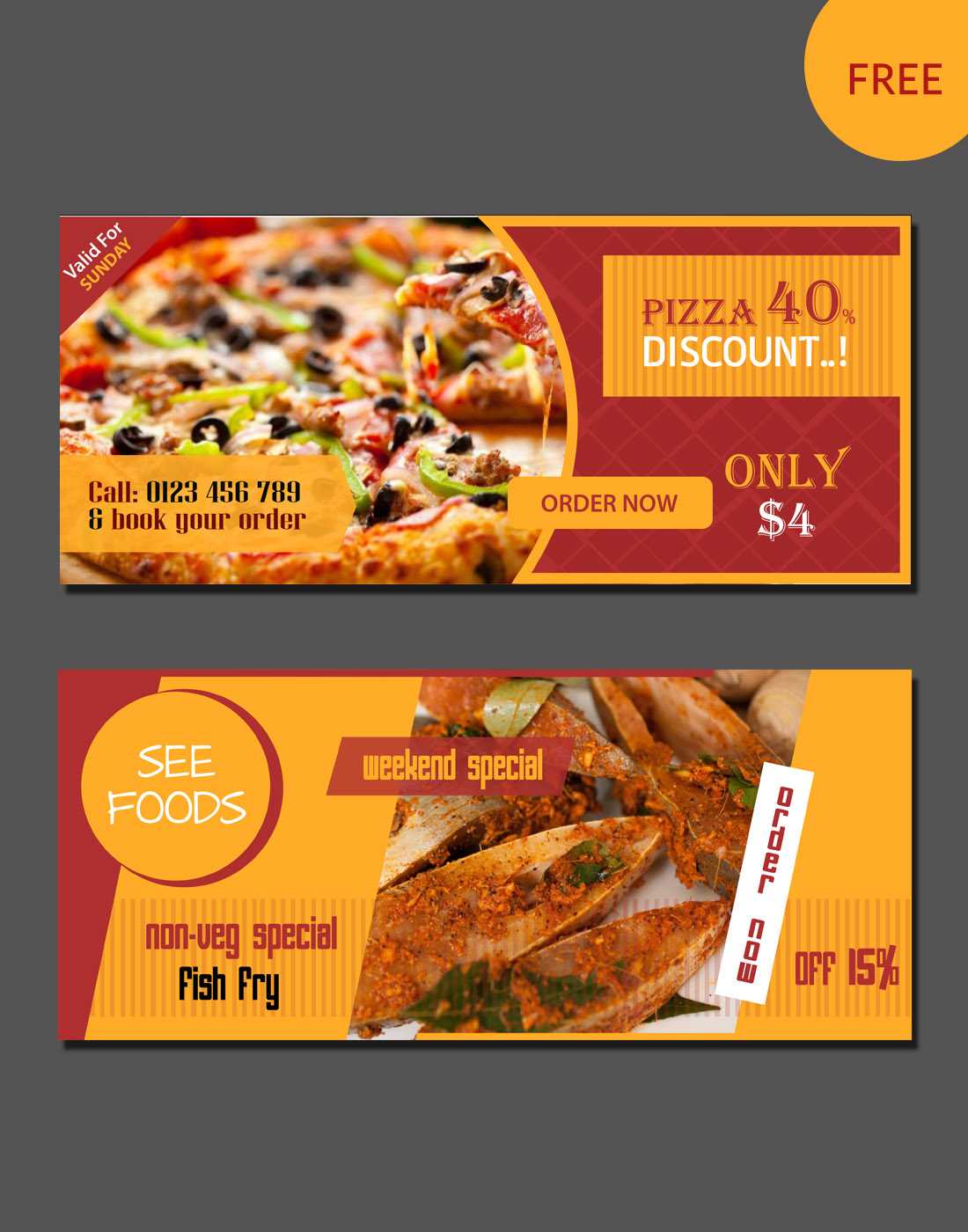 Food Banner Design Template Free – Yeppe With Regard To Food Banner Template