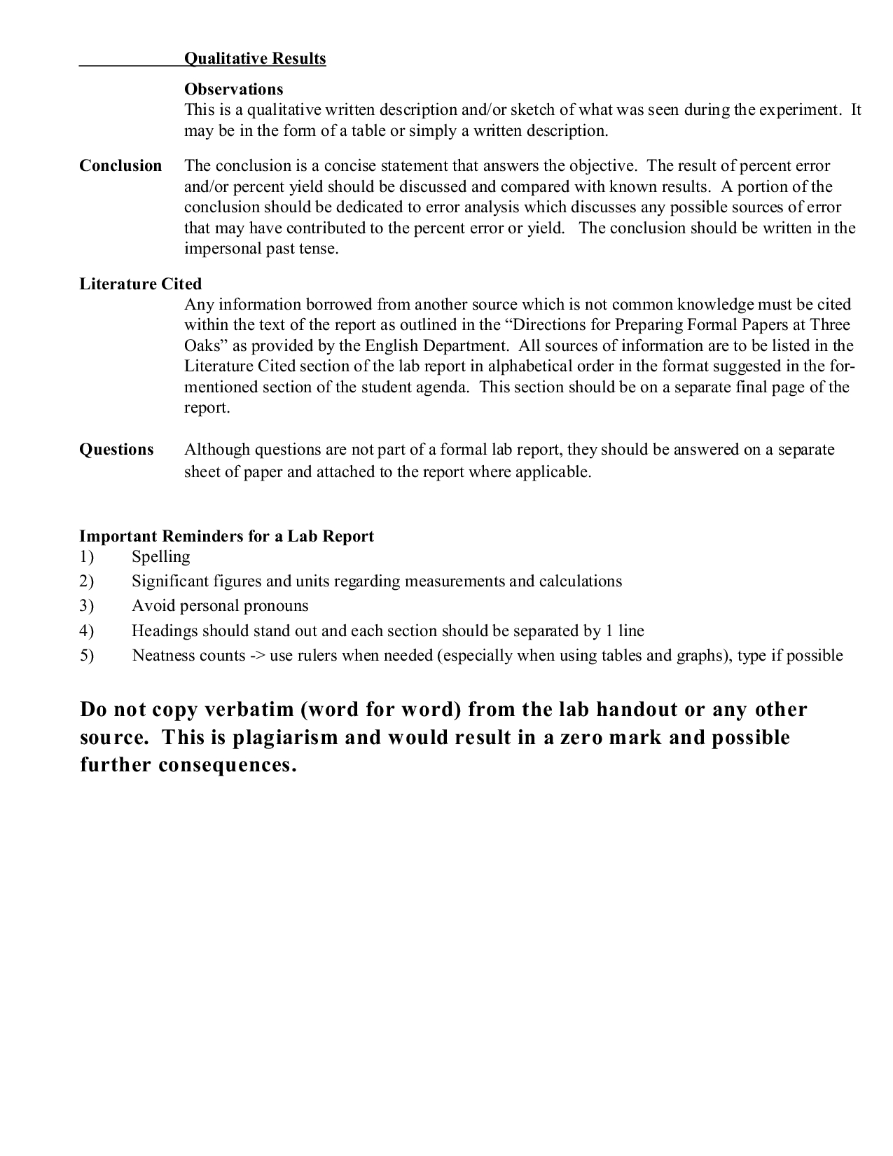 Formal Lab Report Example – Docsity Intended For Lab Report Template Word