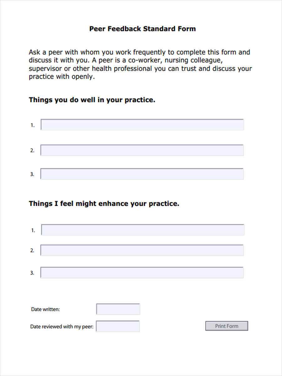 Free 10+ Feedback Forms For Nursing | Pdf Throughout Student Feedback Form Template Word