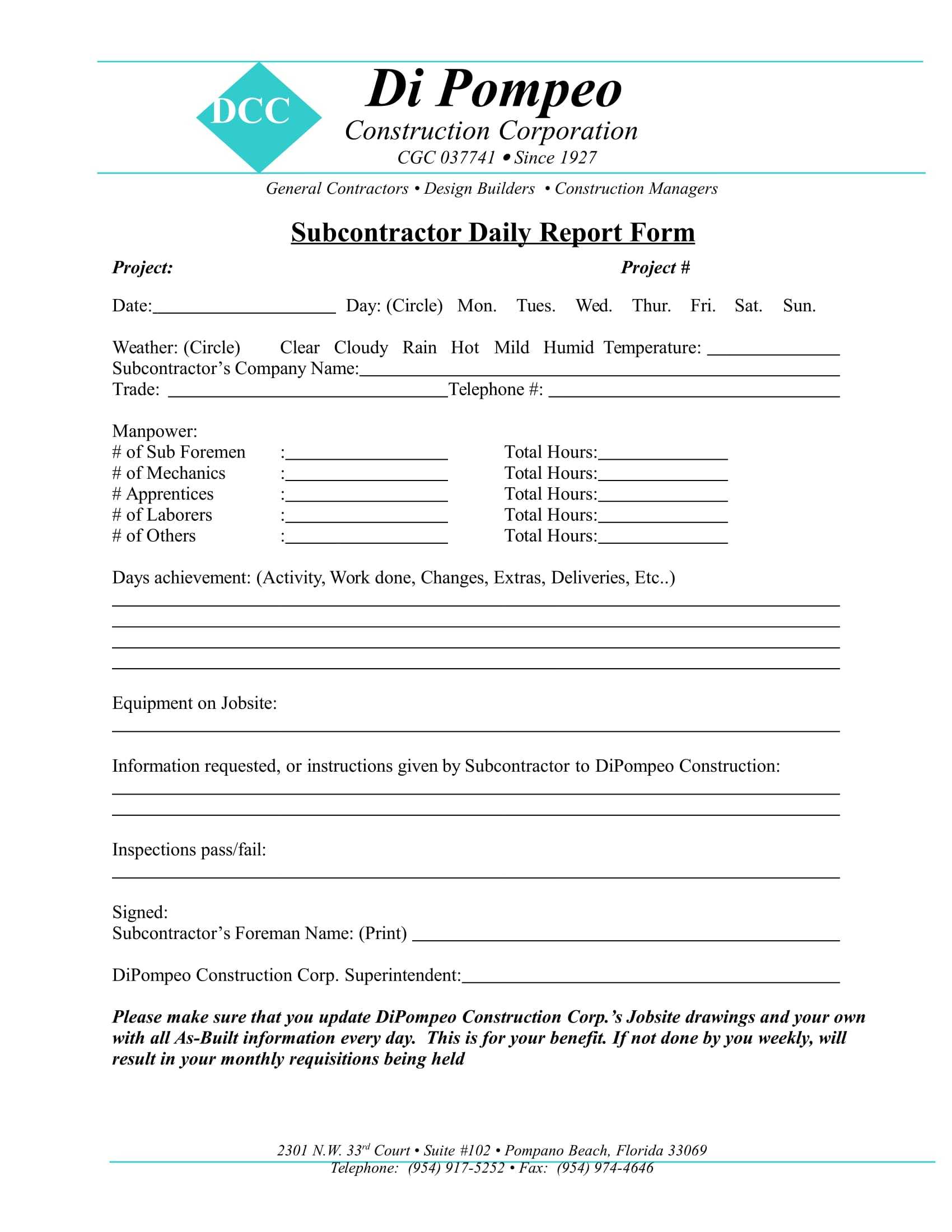Free 14+ Daily Report Forms In Pdf | Ms Word With Regard To Superintendent Daily Report Template