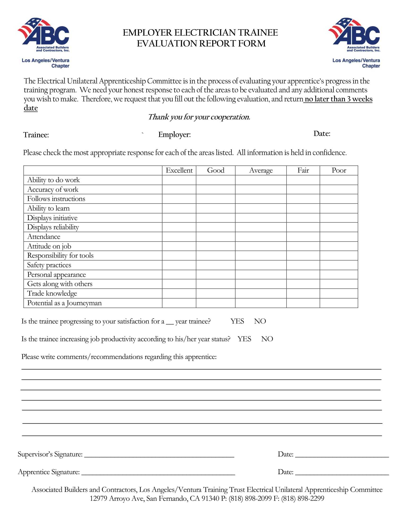 Free 14+ Trainee Evaluation Forms In Ms Word | Pdf Inside Training Evaluation Report Template