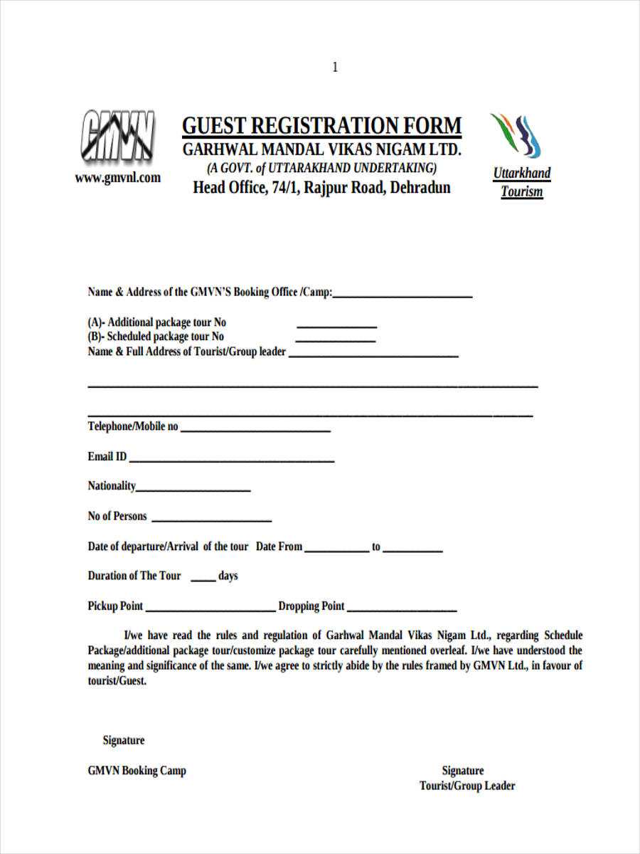 Free 22+ Hotel Registration Forms In Pdf | Ms Word With Regard To Registration Form Template Word Free