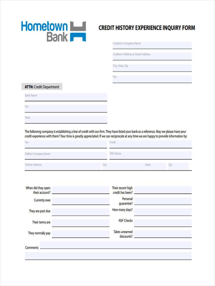 Free 6+ Sample Credit Inquiry Forms In Ms Word | Pdf Within Enquiry Form Template Word