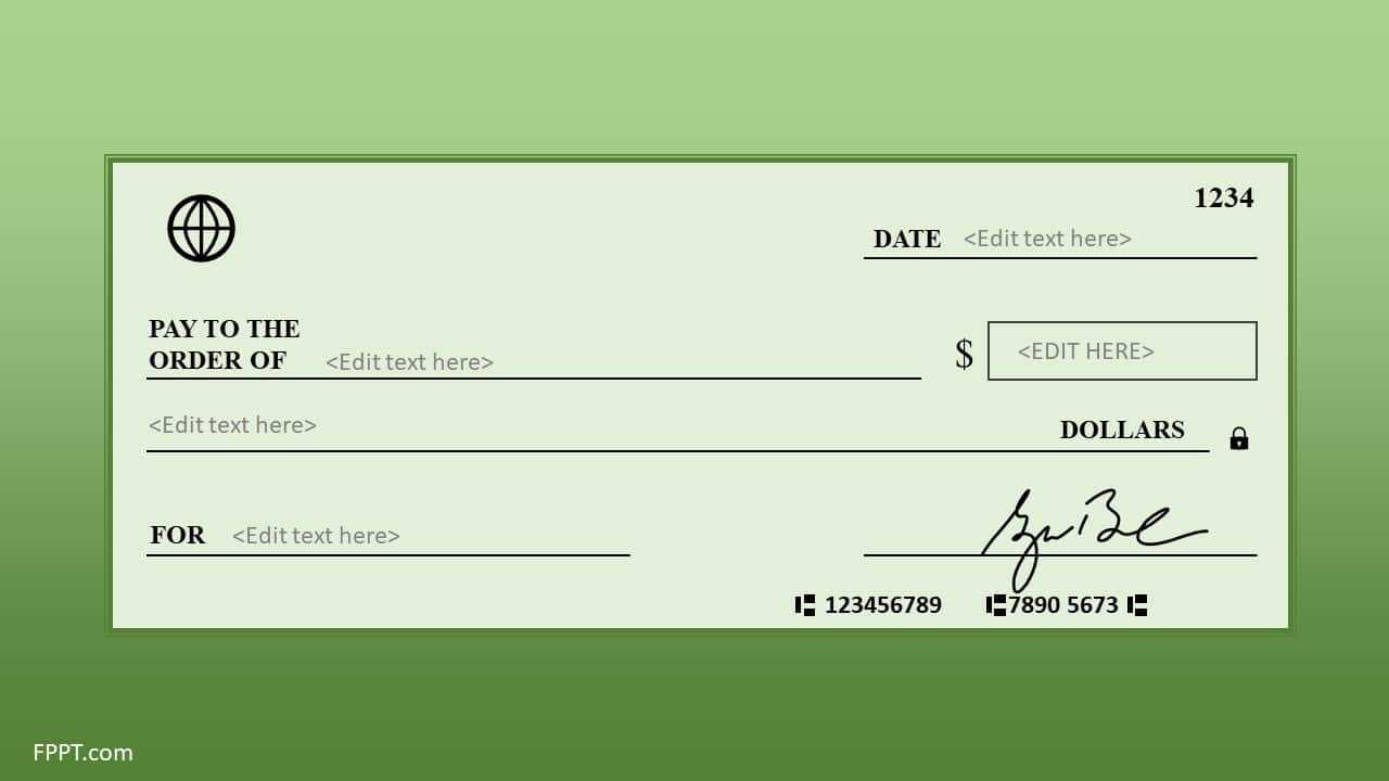 Free Blank Check Template For Powerpoint - Free Powerpoint Pertaining To Editable Blank Check Template