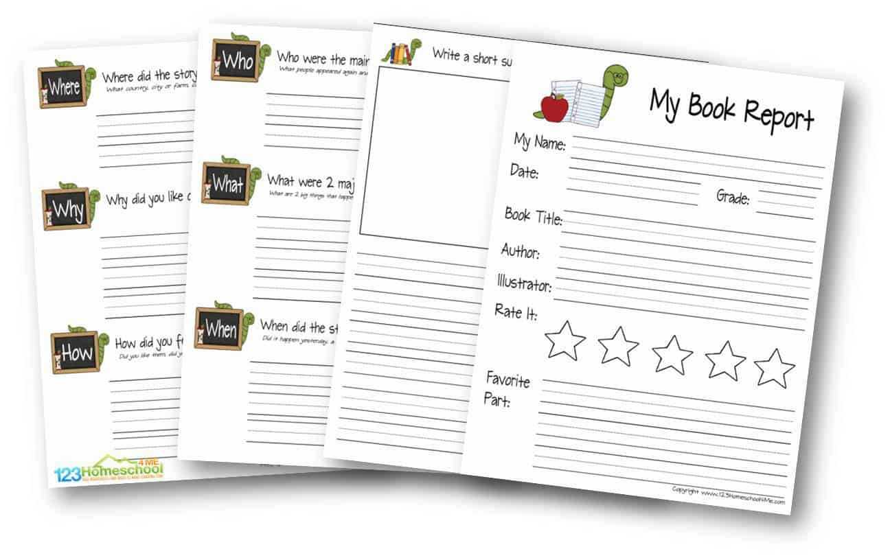 Free Book Report For Kids In Book Report Template 2Nd Grade