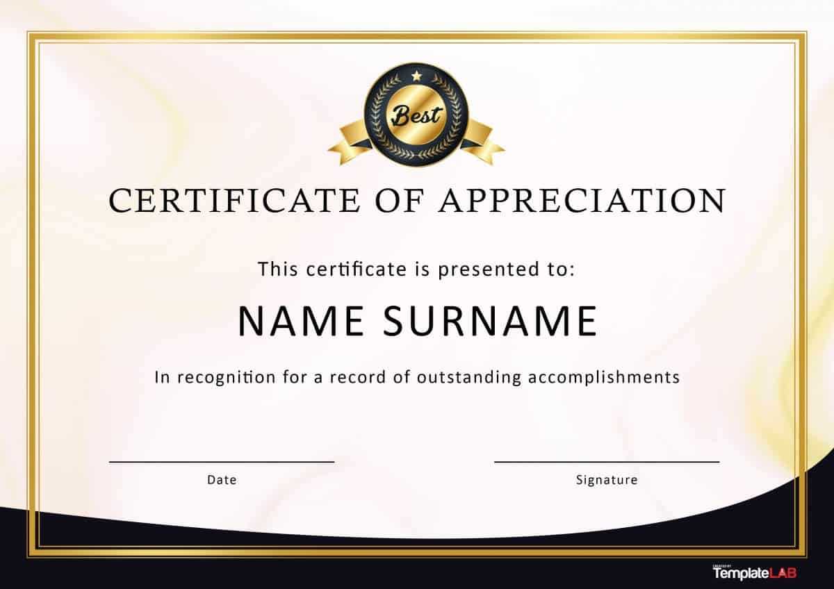 Free Certificate Of Appreciation Templates For Word - Calep For Professional Certificate Templates For Word