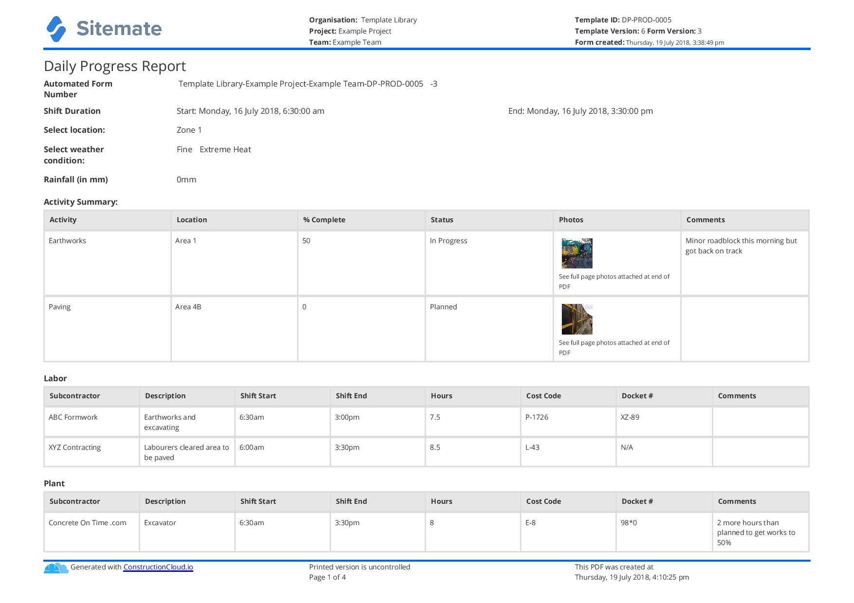 Free Construction Daily Report Template (Better Than Pdf Intended For Construction Status Report Template