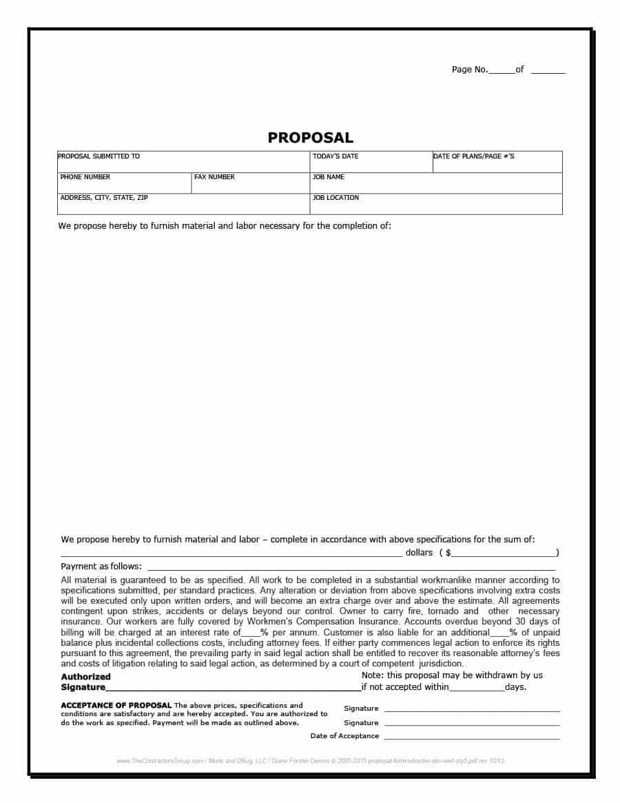 Free Construction Proposal Template Word - Calep.midnightpig.co Regarding Free Construction Proposal Template Word