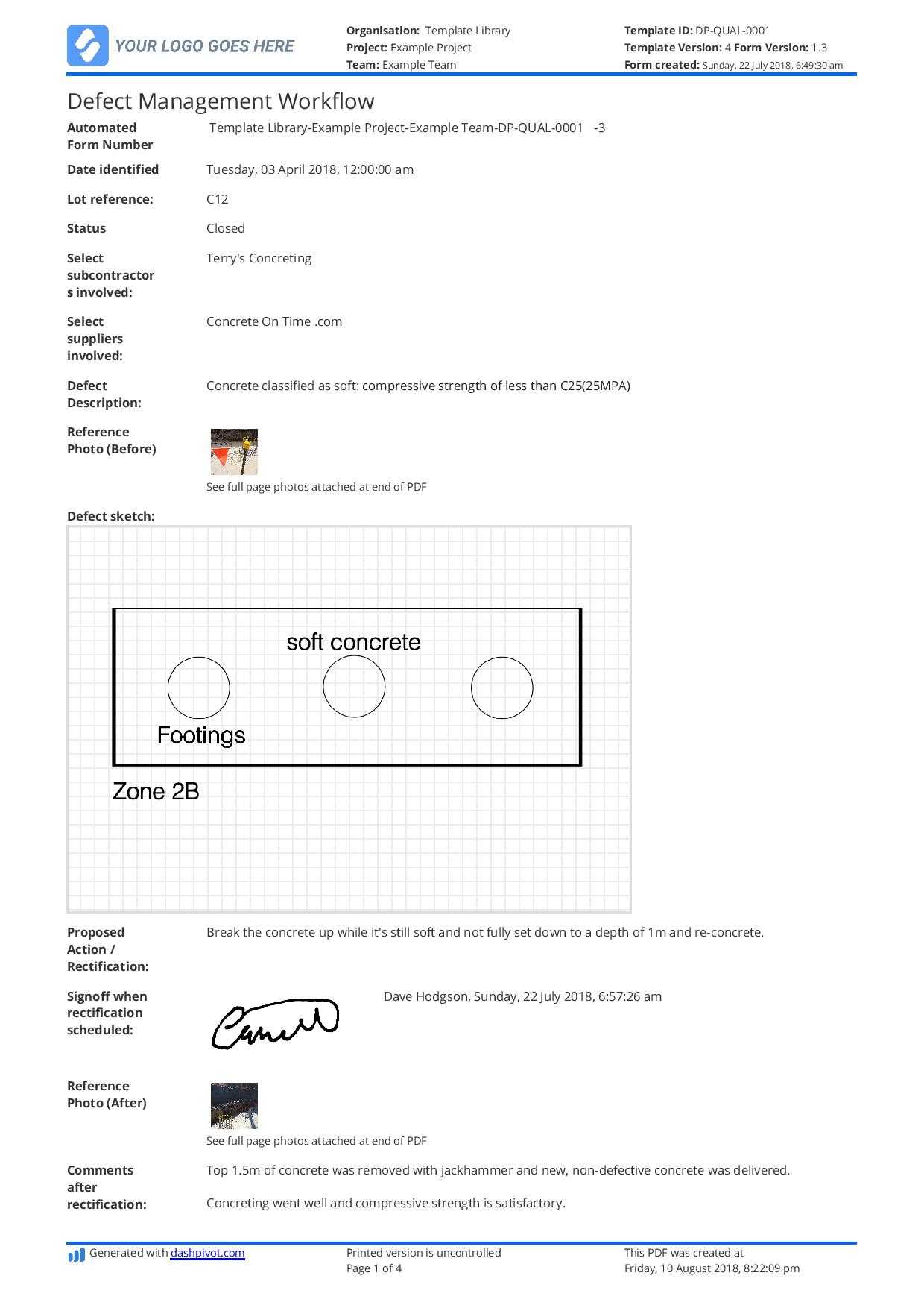 Free Defect Report Template (Better Than Word Doc And Excel) Throughout Equipment Fault Report Template