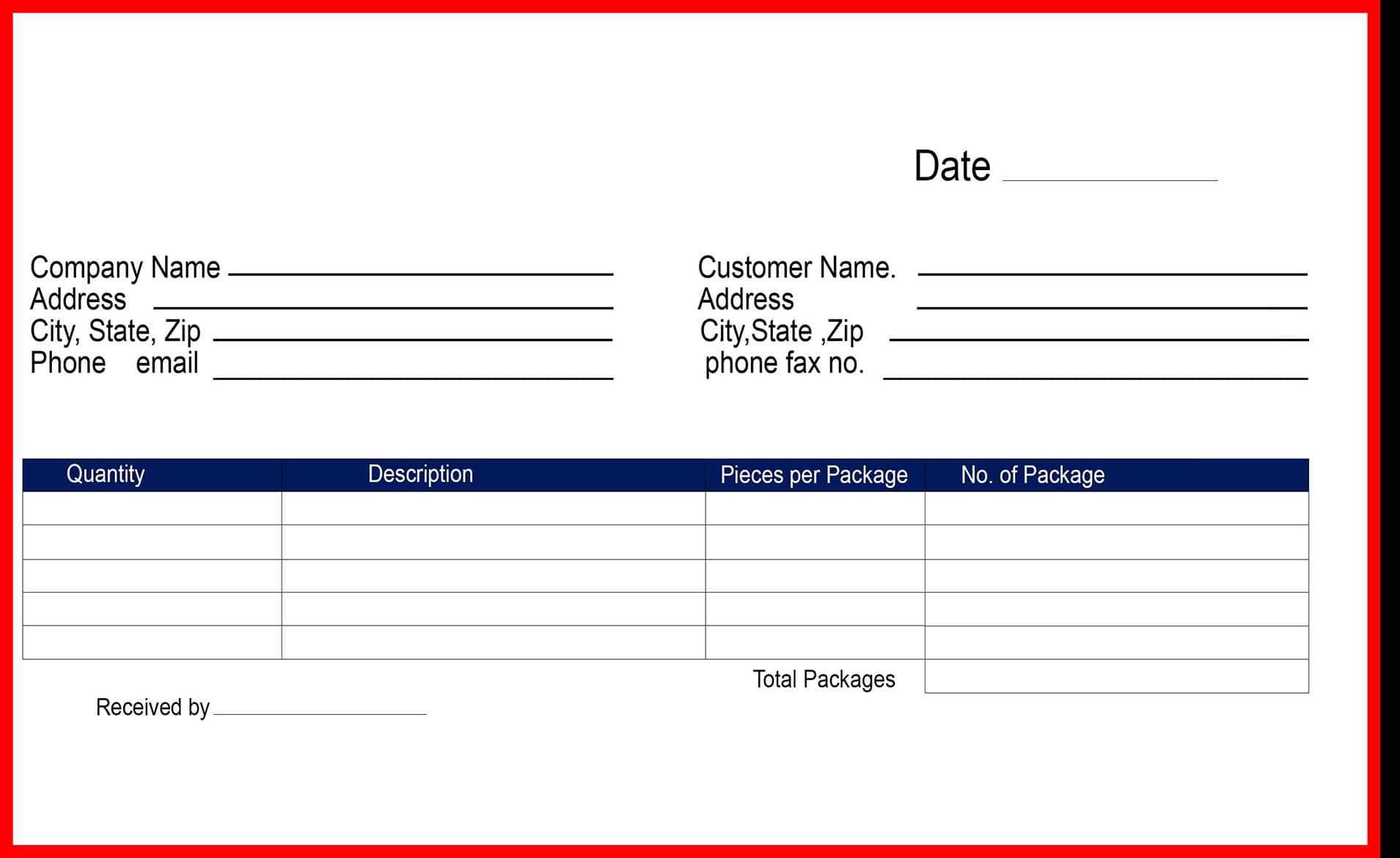 Free Delivery Receipt Template [Pdf, Word Doc & Excel] For Proof Of Delivery Template Word