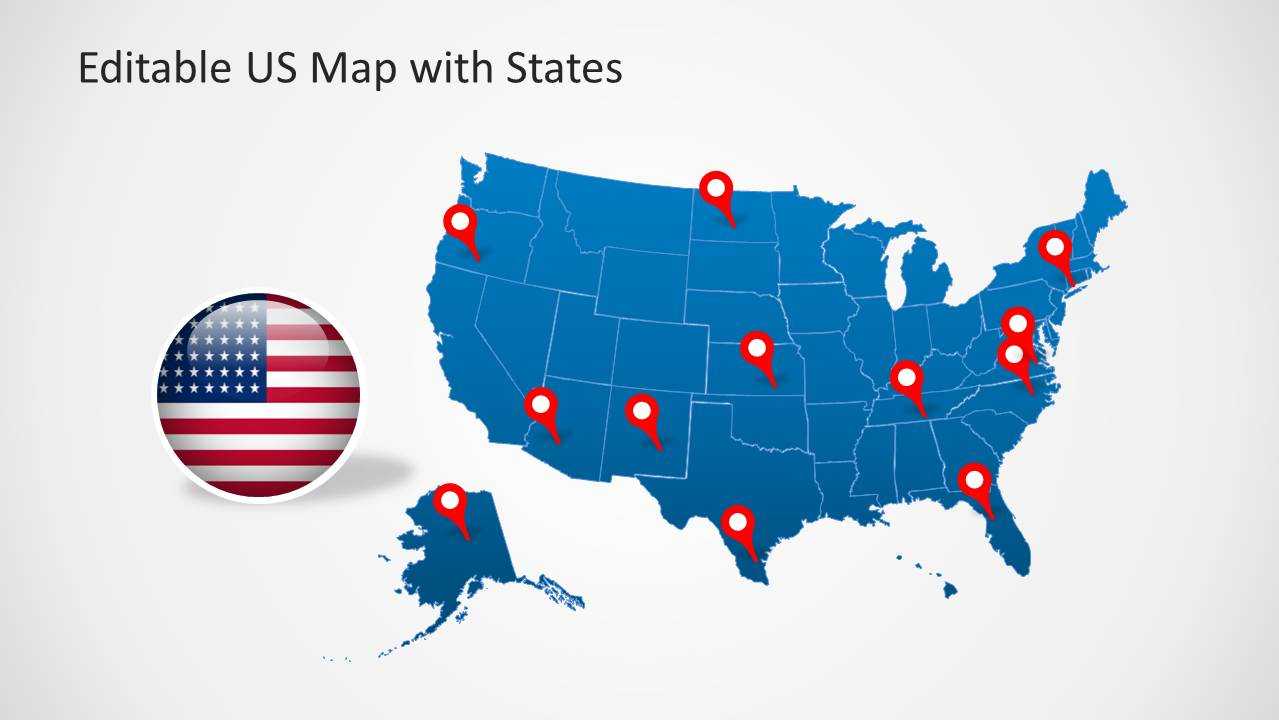 Free Editable Usa Map For Powerpoint – Calep.midnightpig.co In Blank Template Of The United States