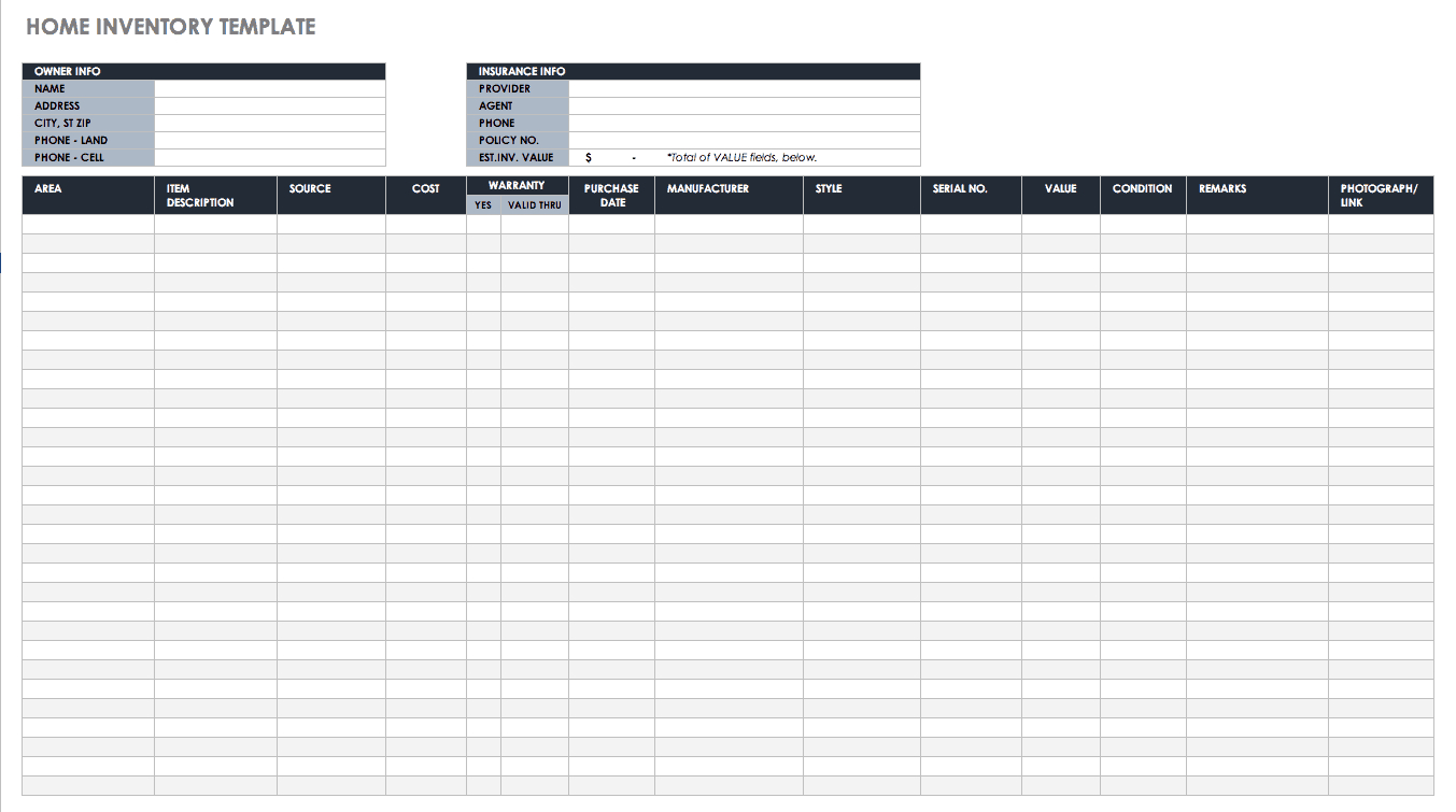 Free Excel Inventory Templates: Create & Manage | Smartsheet Regarding Stock Report Template Excel