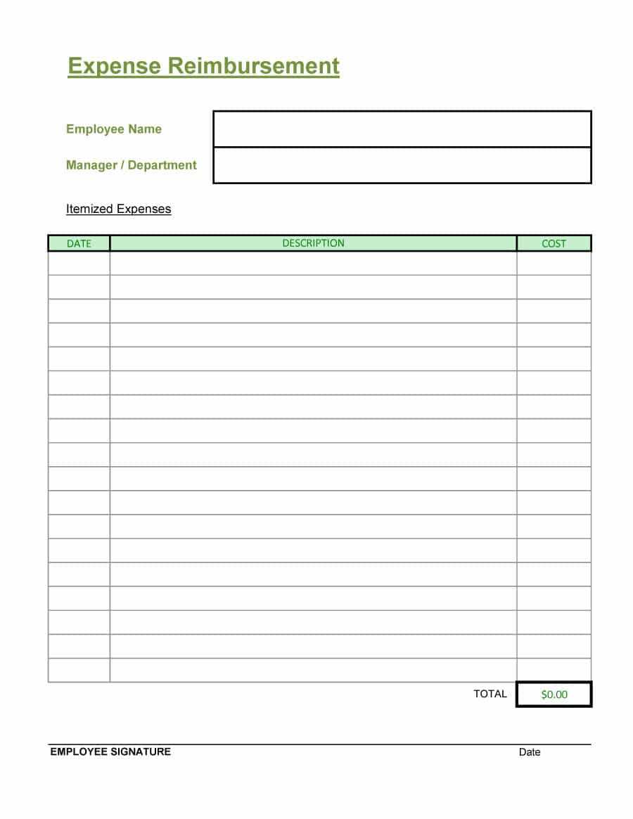 Free Expense Reimbursement Form Template - Calep.midnightpig.co Inside Reimbursement Form Template Word