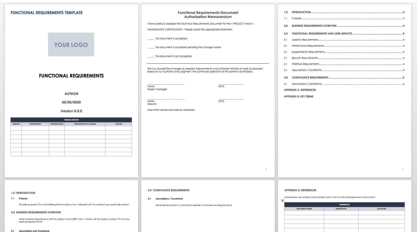 Free Functional Specification Templates | Smartsheet Within Report Requirements Template
