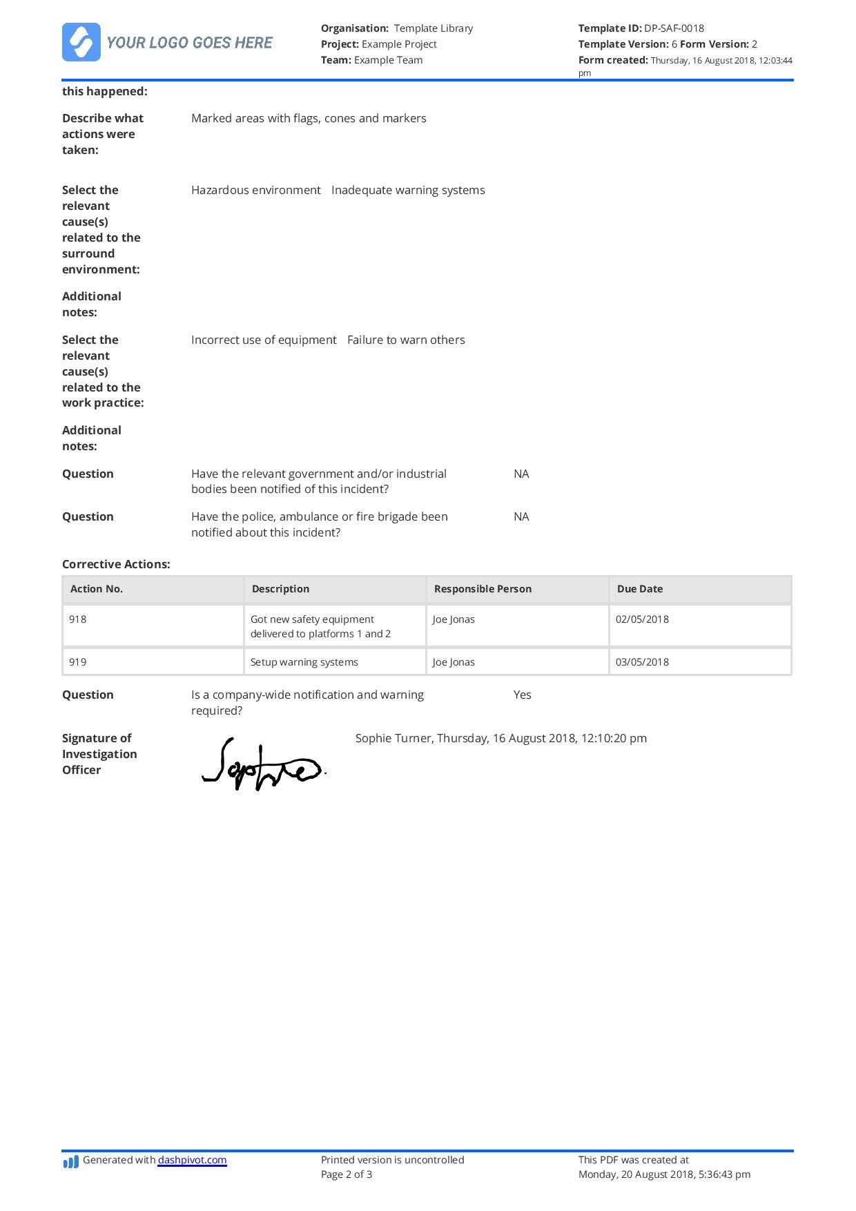 Free Incident Report Template (Better Than Word/excel/pdf In Computer Incident Report Template