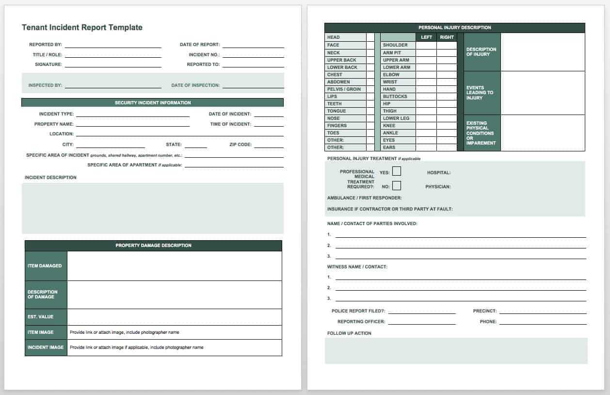 Free Incident Report Templates & Forms | Smartsheet Throughout Incident Report Template Microsoft